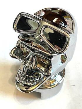 United Pacific 70642 Chrome Skull Biker Gearshift Knob With 13/15/18 Speed Adapter