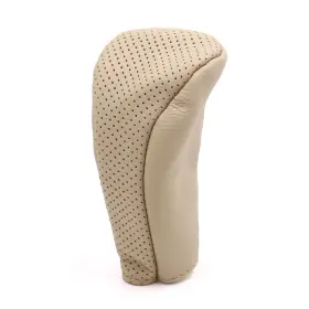 Uxcell 605322794516 Universal Faux Leather Zipper Closure Car Gear Shift Knob Protective Cover Beige
