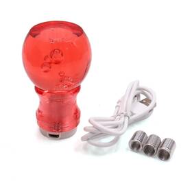 Uxcell 609876662499 Car Faux Crystal Bubble Red Led Light Manual Shift Knob Shifter Gear Lever