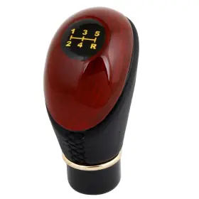 Uxcell 702105012291 Car Universal 5 Speed Manual Gear Stick Shifter Wood Shift Knob Black Brown