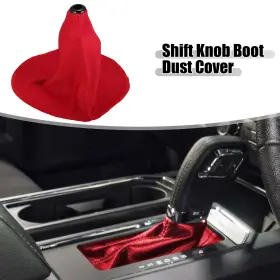 Uxcell 724708440547 Vehicle Shift Boot Cover Universal Gear Knob Protect Fabric Red