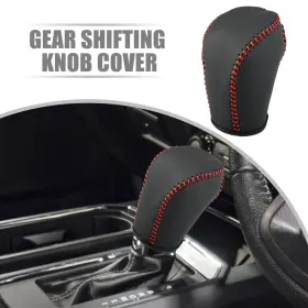Uxcell 724708440646 Gear Shifting Knob Cover Automatic Transmission For Honda Civic Black Red Line