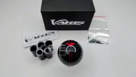 Vacc-058 Varis Carbon Fiber Shift Knob Red Racing Stripe In Black Jdm 8 10 12 13 14