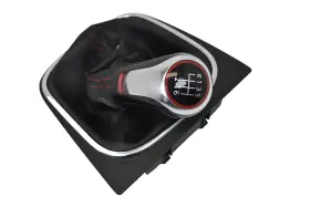 5k0-711-113-g-xpr Volkswagen 2010-2014 Gt 6 Speed Gear Shift Knob Boot Black With Red Stitching Oem