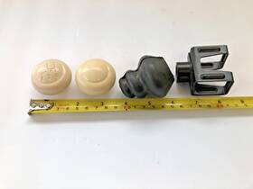 Volkswagon 1910 Two Vw Gear Shift Knobs Plus Parts Unused 1961-1967 Oem Coupler And Grommet