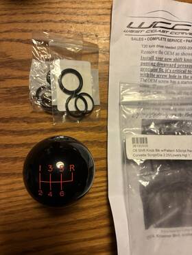 West Coast Corvettes 36150506 Corvette C6 Black With Red Script Shift Knob 2005-2013