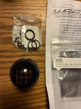 36150506 West Coast Corvettes Corvette C6 Black With Red Script Shift Knob 2005-2013 36150506 West Coast Corvettes Corvette C6 Black With Red Script Shift Knob 2005-2013