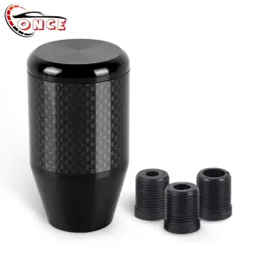 1d-oa-sfn193bk-usea Wooton Universal Aluminum Black Carbon Fiber Trim Manual Gear Shift Knob Shifter Lever