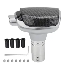 Wowpartspro 631661912137 Aluminum Alloy Shift Knob With Carbon Fiber Pattern Gear Lever For Car Automatic