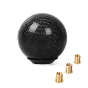 031sfn20251118 Wutong Universal Round Ball Manual Gear Shift Knob Shifter Carbon Fiber With 3 Adapters