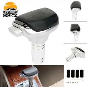 167sfn20250911-bk Wutong New Black Pu Leather Metal Manual Transmission Car Gear Stick Shifter Shift Knob