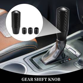 X Autohaux 634149247295 9cm Automatic And Manual Shift Knob With 3 Adapter Aluminum Alloy Black 1 Set