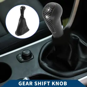 X Autohaux 634149621132 5 Speed Gear Shift Knob With Dust Cover For Chevrolet Spark 11-16 Plastic Black