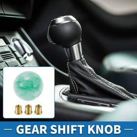 X Autohaux 634149731442 Round Ball Automatic And Manual Shift Knob With 3 Adapter Acrylic Green White 1 Set