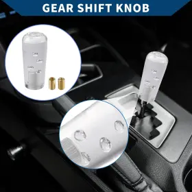 X Autohaux 634149750832 10cm Faux Crystal Automatic Manual Shift Knob With 2 Adapter Acrylic Clear 1 Set