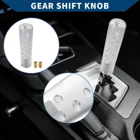 X Autohaux 634149750849 15cm Faux Crystal Automatic Manual Shift Knob With 2 Adapter Acrylic Clear 1 Set