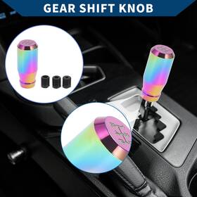 X Autohaux 634149750870 7.8cm 5 Speed Manual Shift Knob With 3 Adapter Aluminum Alloy Assorted Color 1 Set