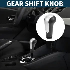 X Autohaux 634149893782 5 Speed Manual Gear Shifter Knob For Chevrolet Spark Plastic Black Silver Tone