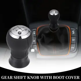 X Autohaux 640283507157 5 Speed Manual Gear Shift Knob For Toyota Yaris 2005-2010 Plastic Silver Tone
