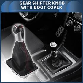 X Autohaux 655692323298 6 Speed Gear Shifter Knob With Cover For Vw Golf Mk7 Gti 2013-2018 Faux Leather