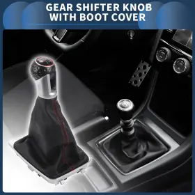X Autohaux 655692323298 6 Speed Gear Shifter Knob With Cover For Vw Golf Mk7 Gti 2013-2018 Faux Leather