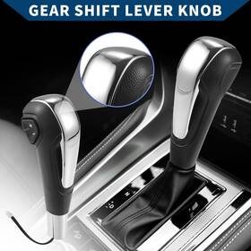 X Autohaux 656320657648 Automatic Gear Shift Knob For Chevrolet Aveo 2011-2017 Faux Leather Silver Tone