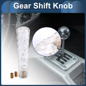 X Autohaux 656417010080 20cm Automatic And Manual Universal Shift Knob With 2 Adapter Acrylic White 1 Set