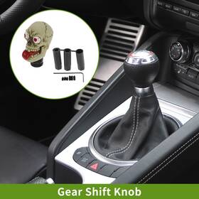 X Autohaux 656417028528 9.5cm Skull Automatic And Manual Shift Knob With 3 Adapter Resin Beige 1 Set