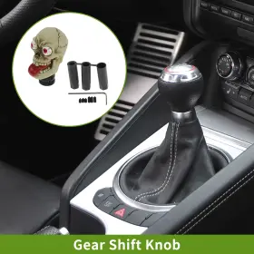 X Autohaux 656417028528 9.5cm Skull Automatic And Manual Shift Knob With 3 Adapter Resin Beige 1 Set