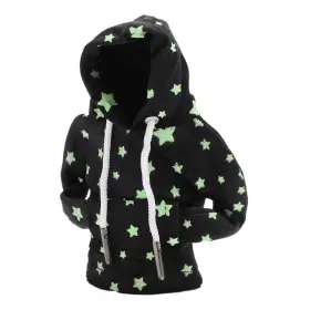 X Autohaux 656417615469 Shift Knob Cover Star Glow In The Dark Pattern Gearstick Hoodie For Car Black