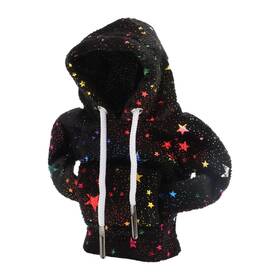 X Autohaux 656417932627 Universal Car Shift Knob Cover Reflective Stars Pattern Gearstick Hoodie Black