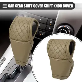 X Autohaux 716058609088 Universal Car Gear Shift Cover Automatic Faux Leather Beige X Autohaux 716058609088 Universal Car Gear Shift Cover Automatic Faux Leather Beige