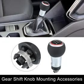 X Autohaux 724117332907 6 Speed Gear Shift Knob Car Manual Lever For Audi A4 S4 B8 8k Black Red