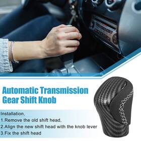X Autohaux 724117568108 Car Automatic Gear Shift Knob For Lexus Carbon Fiber Cover With White Thread