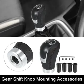 X Autohaux 724708715225 Universal 5 Speed Auto Car Gear Lever Shifter Manual Stick Shift Knob Black