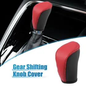 X Autohaux 731618760375 Car Gear Shifting Knob Cover Automatic For Nissan Rogue 2017 Pu Leather Black