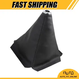 X Autohaux 732324878354 Single 20x27cm Faux Leather Gear Shifter Knob Cover Dust Boot Universal