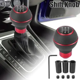 X Autohaux 747709391038 Universal Manual Automatic Car Gear Shifter Shift Knobs Set 5 Red With Tool X Autohaux 747709391038 Universal Manual Automatic Car Gear Shifter Shift Knobs Set 5 Red With Tool