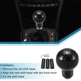 X Autohaux 766549164572 Car 5 Speed Gear Shift Knob Universal 7.7cm 3.03 Inch Manual Transmission Black