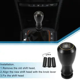 X Autohaux 766549164695 Car Truck 5 Speed Gear Shift Knob Universal 3.54 Inch Manual Transmission Black