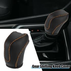 X Autohaux 766549173635 Gear Shifting Knob Cover For Subaru Crosstrek 2018-2023 Black Orange Stitches