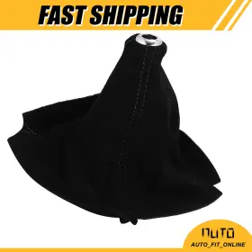 X Autohaux 766549357325 Single Shift Boot Cover Gear Knob Dust Suede Universal Black