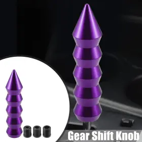 X Autohaux 767153809033 1 Set Auto Universal Automatic Stick Gear Shifter Knob With 3 Adapters Purple