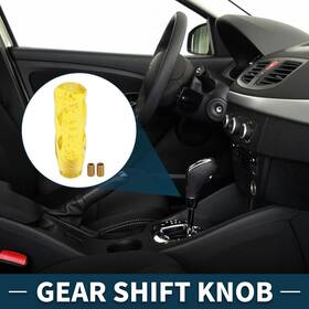 X Autohaux 781954315807 15cm Automatic And Manual Universal Shift Knob With 2 Adapter Acrylic Yellow 1 Set