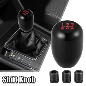 X Autohaux 782685769495 Universal 5 Speed Aluminum Alloy Shift Knob Manual Gear Shifter Black