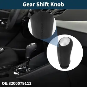 8200079112 X Autohaux 6 Speed Gear Shifter Knob No.8200079112 For Renault Captur I 13-19 Faux Leather