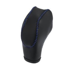 X Autohaux A22030800ux0499 Car Faux Leather Gear Shift Knob Cover Black Blue Line Ford 2012-2018