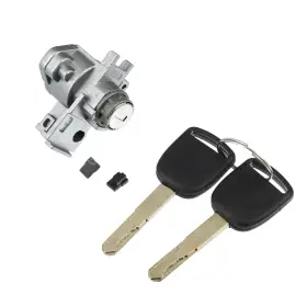 A22063000ux0462 X Autohaux 1 Set Door Lock Cylinder Kit 2.28 Inch X1.89 X1.75 Silver Tone