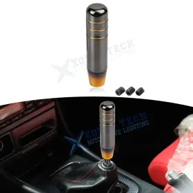 Th420bk Xotic Tech #th420bk 5 Inch Racing Style Universal Manual Mt Gear Shift Knob Handle Black Burnt Titanium