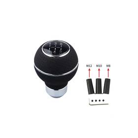 Yqy Bx102512 Leather Shift Knob Gear 5-speed Manual Shifter Car Lever Stick Universal Silver